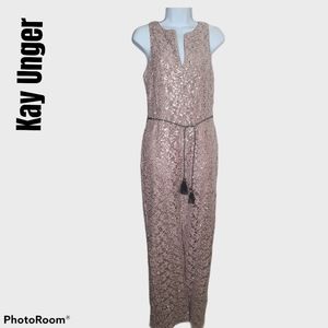 EUC Size 8 Kay Unger Sequin Lace Dress